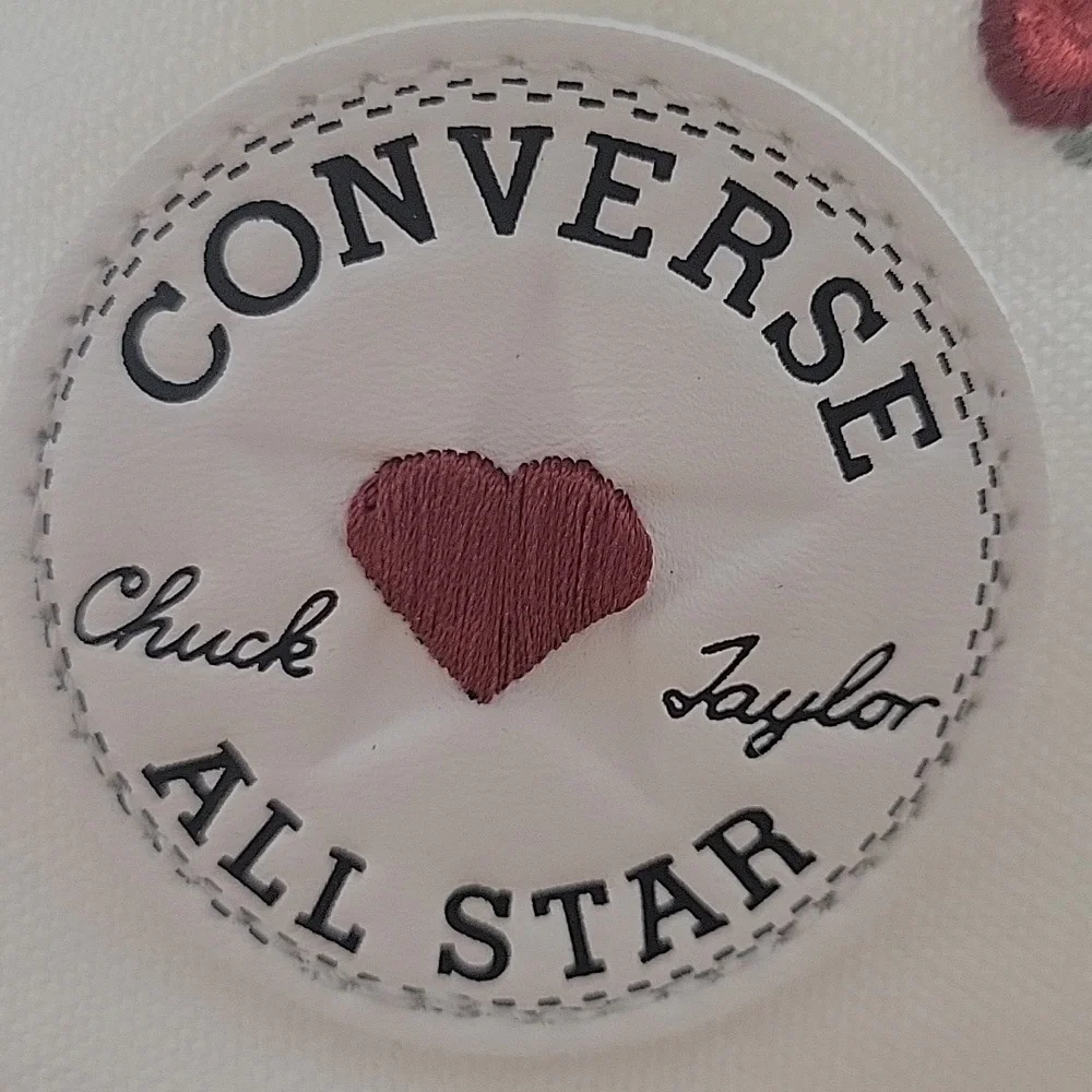 Converse White and Red High-Top Sneakers